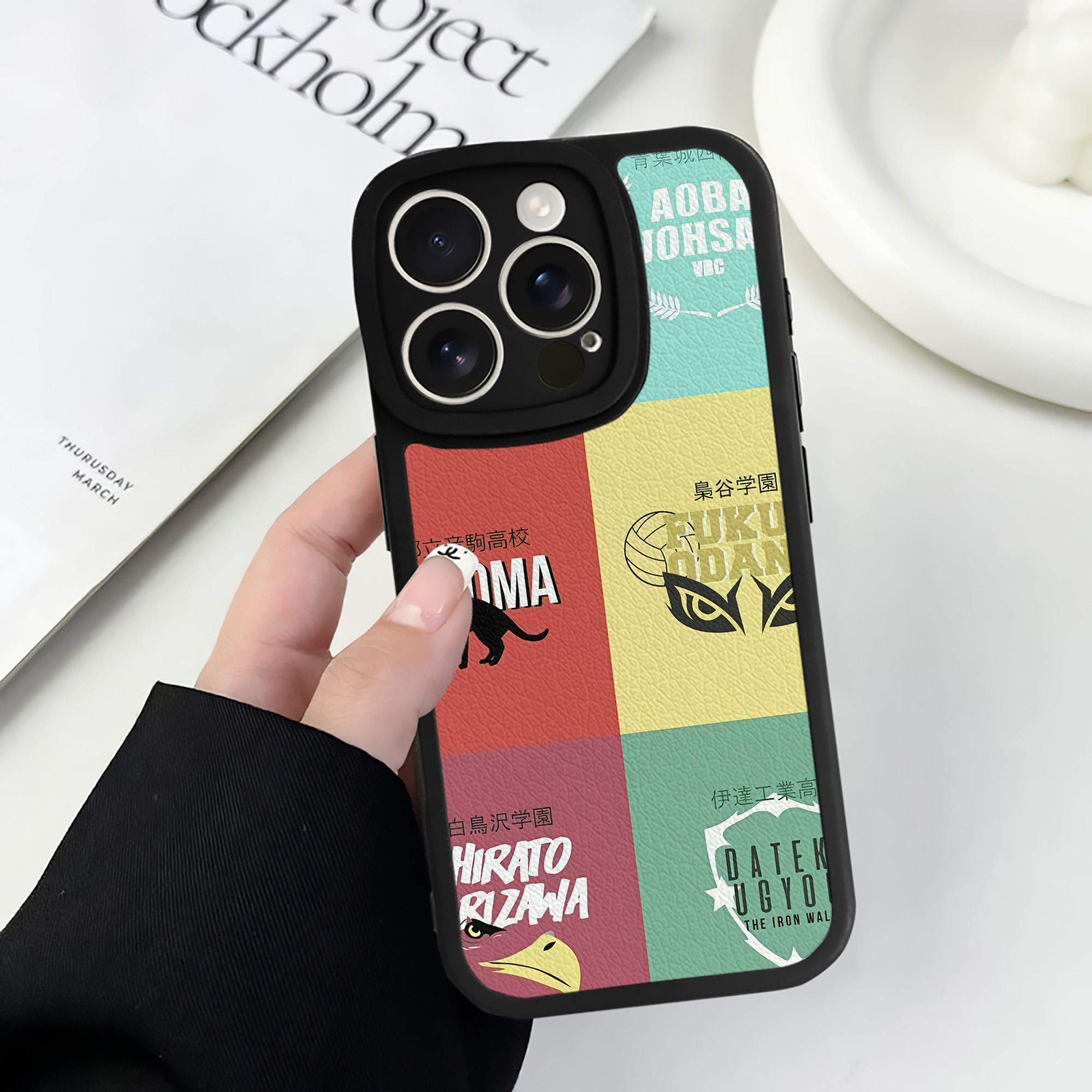 （画像用） ハイキュー!! Haikyu!! 【iPhone 16シリーズ対応】シリコンスマホケース（レザー調） 材質：シリコン